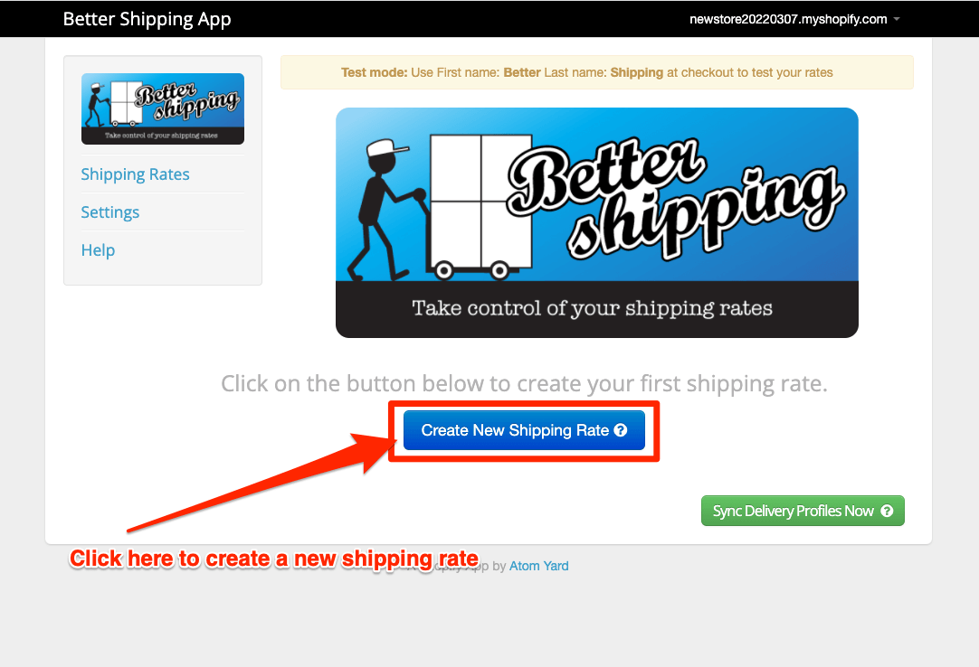 Better Shipping for Shopify create a new shipping rate screenshot